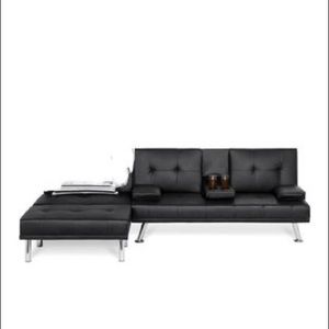 3-piece modular furniture w/double convertible futon, single seat and Footrest